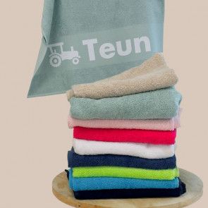 Handdoek/strandlaken bedrukt met eigen tekst